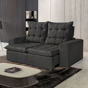Sofá Retrátil e Reclinável 2 Lugares 196cm Veneza Cinza