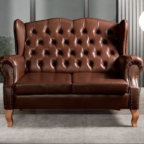 Sofá Imperador Namoradeira Chesterfield Retrô Colonial Café