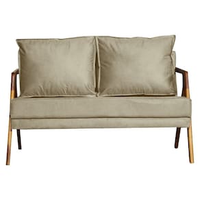Sofá 2 Lugares Namoradeira Veludo Mona Luxo Cappuccino