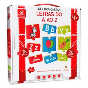 Letras Do A Ao Z Com 78 Pçs - Brincadeira De Criança Madeira