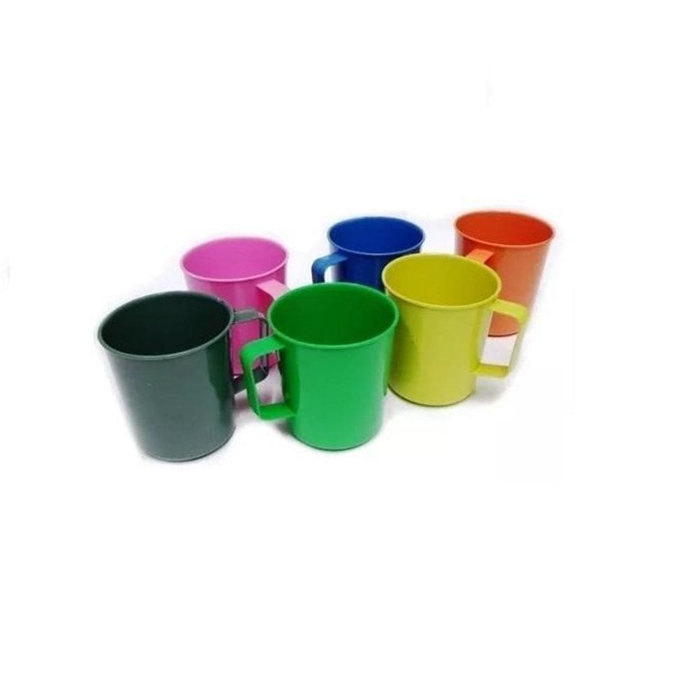 12 Caneca Plástica Merenda Refeição Escolar 300 Ml 12 Unds