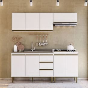 Cozinha Modulada 4 Peças 2 Aéreos 2 Balcões Margarida Branco