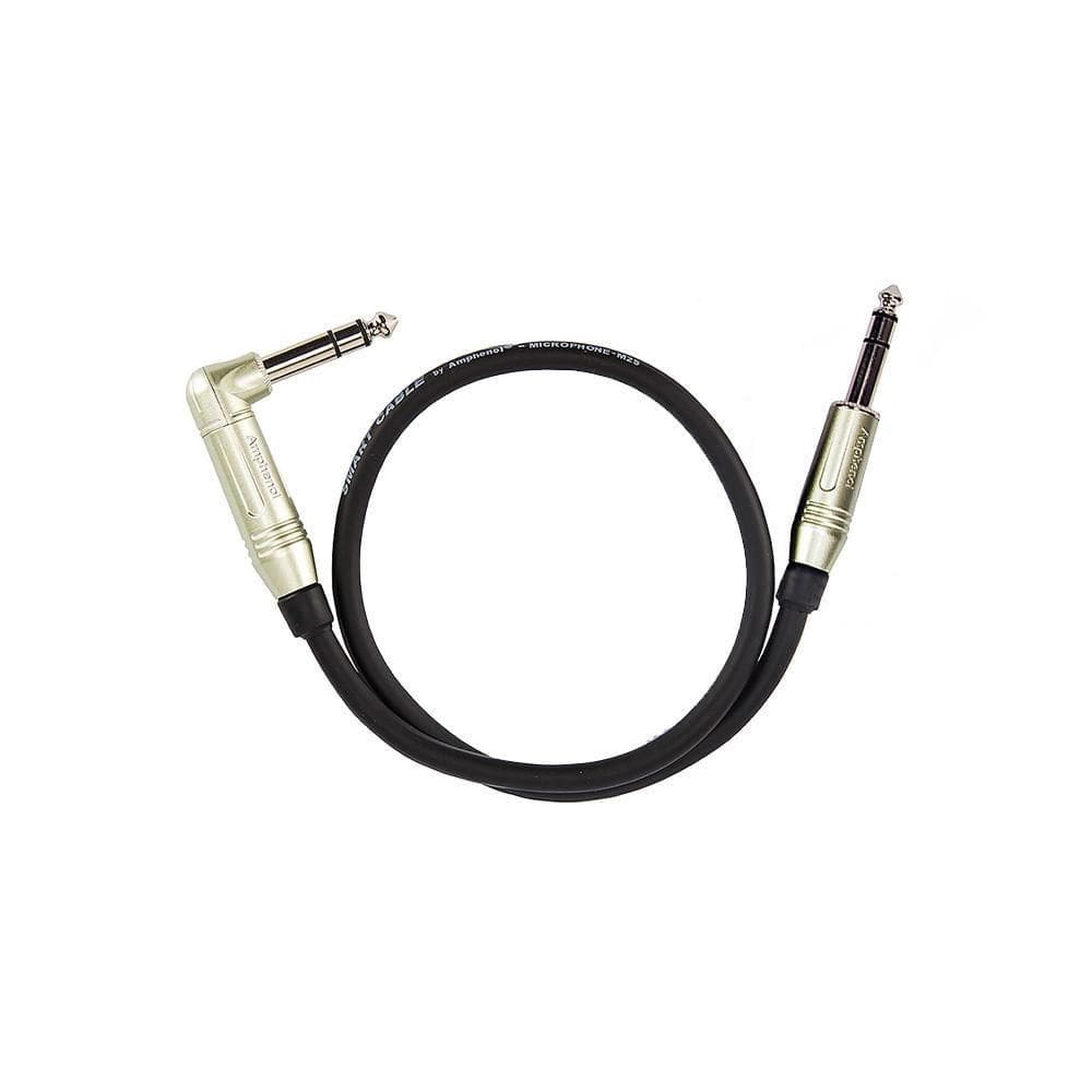 Cabo p10 macho para p10, l, 90º graus estéreo amphenol 50cm