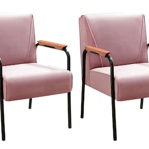 Kit 2 Poltronas Decorativas Jade Braços Fixo Rose