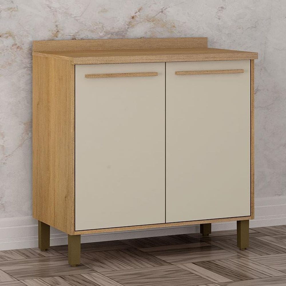 Balcão de Cozinha 800 2 Portas Ambiente Salvador Cinamomo Off White - Valdemóveis