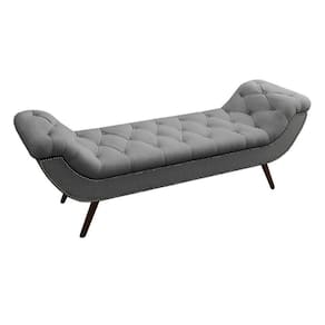 Recamier Divã Odessa P04 140 Cm Suede Cinza Tca 940