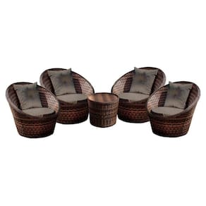 Conjunto De Poltronas Bola 4 Poltronas + 1 Mesa Centro Fendi