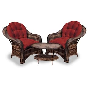 Conjunto De Poltronas 2 Poltronas + 1 Mesa Centro Vermelho
