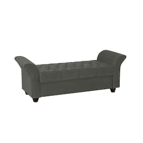 Recamier Divã Morabe P04 195 Cm Suede Cinza Escuro