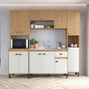 Cozinha Torino 5 - 223x222x51,5 Mel/ Off White