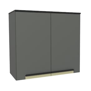 Armário Aéreo 80cm 2 Portas Cozinha Flórida Grafite