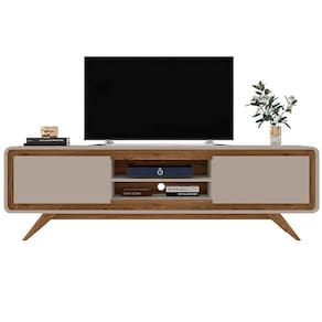 Rack Channel 220cm para TV até 65 Polegadas 2 Portas Fabrimóveis Cor Gianduia Nature