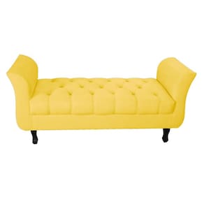 Recamier Grecia Decorativa 150cm Suede Amarelo - Montanaris Decor