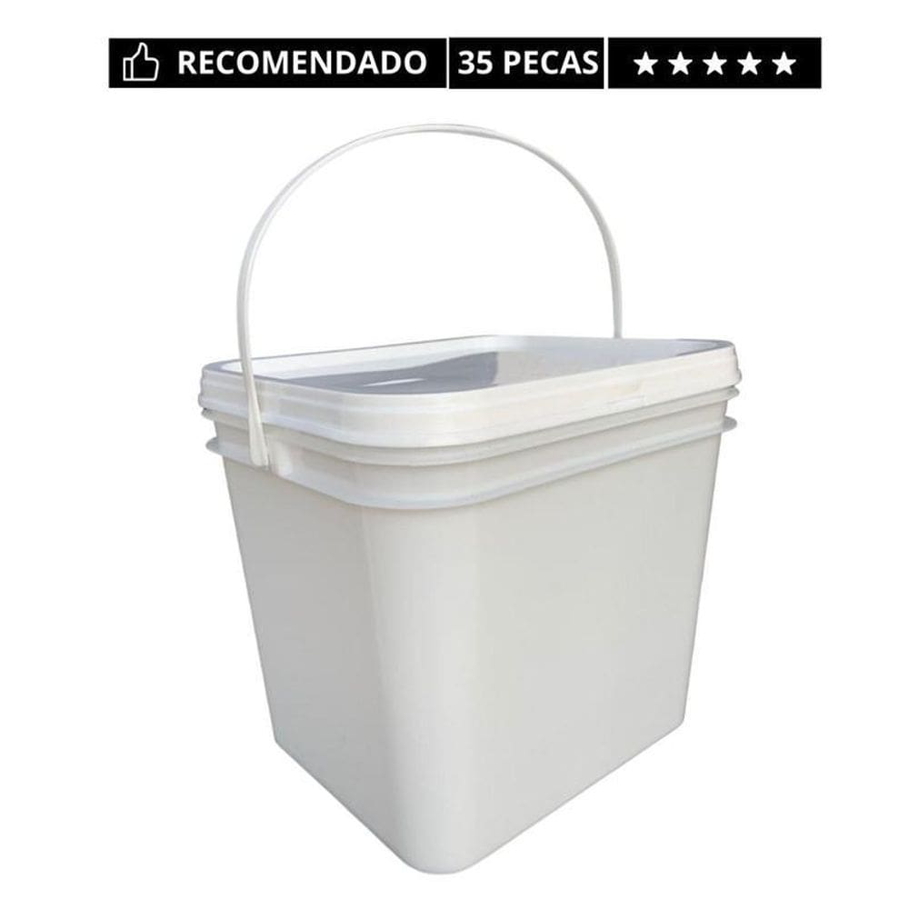 Balde retang 3.6lts p frutas c tampa remo -35 pçs