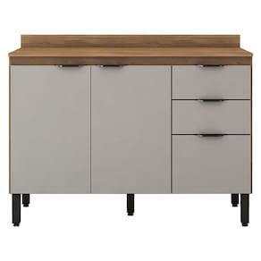Balcão de Cozinha Firenze com Tampo 120 cm Amêndola Touch Nude Prime Tx - Demóbile