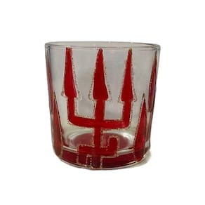 Copo whisky de vidro exú tridente vermelho 230 ml nadir luxo