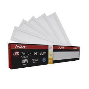 Painel Led Avant Retangular 18w 10x60cm Embutir 4000k 5 Un.