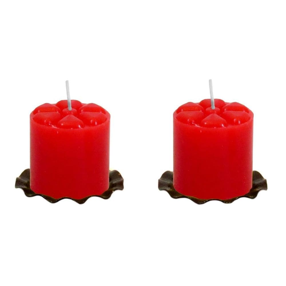 2 base com velas vermelhas romântico dia dos namorados