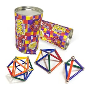 Brinquedo barras magnética magstix kit 56 peças colorido 4+