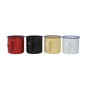 Kit 4 caneca esmaltada 150 ml xícara café chá suco retrô