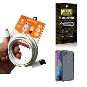 Capinha motorola g50 5g com cabo turbo e película de vidro