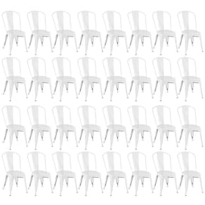 Kit 32 Cadeiras Design Industrial Branco