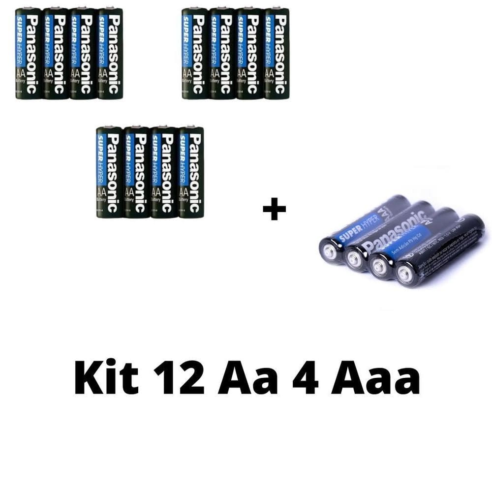Pilha aa 12 un + aaa 4 un panasonic comum