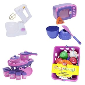 Brinquedo cozinha menina microondas mercado batedeira 27p