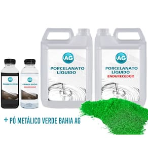 Kit porcelanato líquido metálico verde bahia ag por m