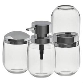 Kit Banheiro Bely Fresh Dispenser Sabonete Escova Algodão