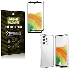 Kit proteção total samsung a33 5g com capa e película 3d