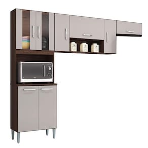 Cozinha Lavinia 3 Peças Chocolate Off White - Poquema