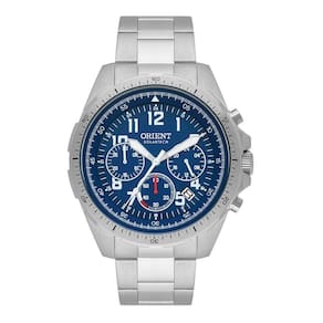 Relógio orient masculino cronógrafo mbssc261 prata 45mm