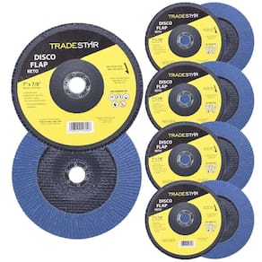 Kit disco de lixa flap 7 pol grão 100 lixadeira 10 un reto