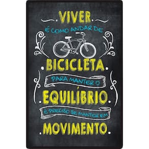 Placa para decoração em mdf bicicleta