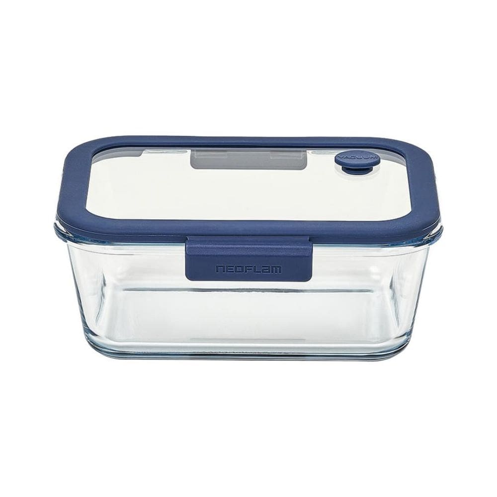 Pote de vidro retangular - válvula na tampa - 1200ml - neofl