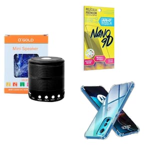 Kit caixa de som + capinha motorola edge30 + película 9d