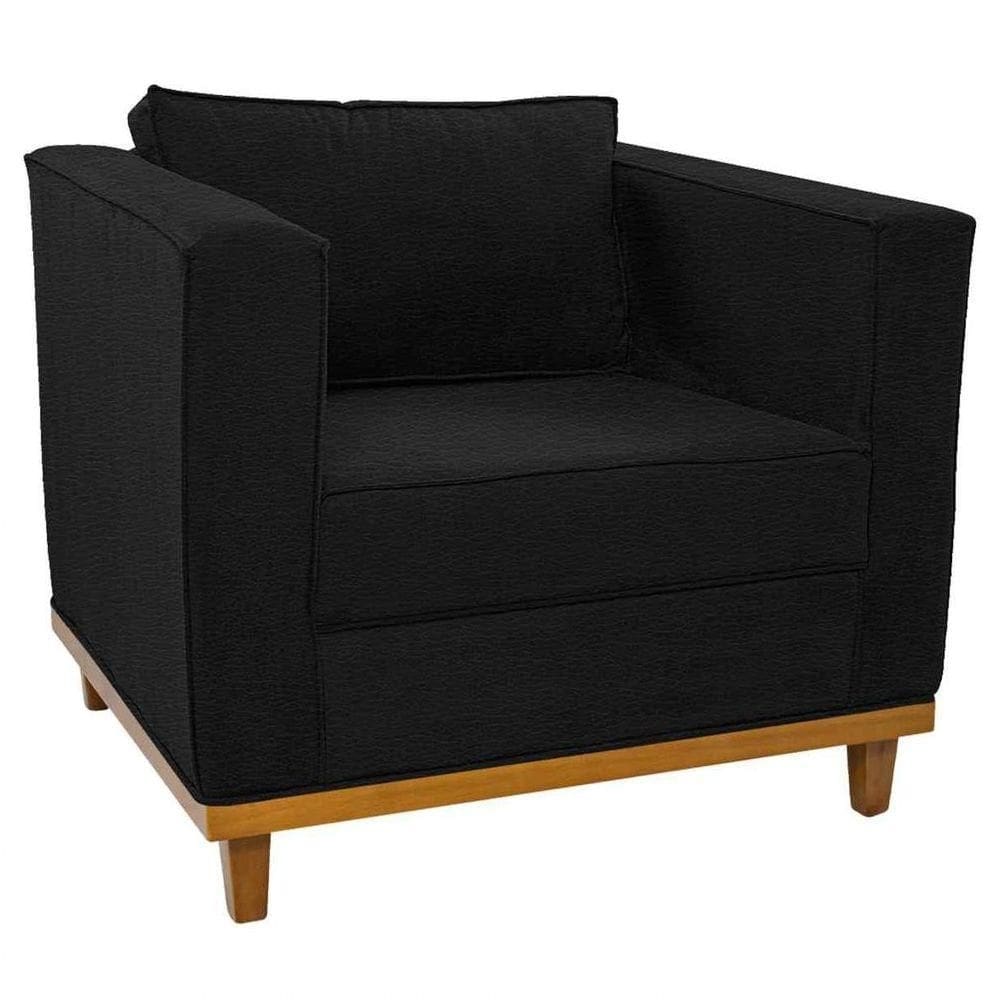Poltrona Decorativa Europa Corano Preto