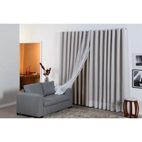 Cortina gaze de linho c/blackout 4,0mx2,10m sala e quarto
