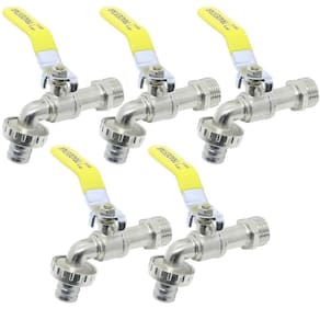 Kit com 5 torneira  jardim com bico 1/2 x 3/4 metal