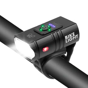 Farol bike 2 leds t6 recarregável usb - 6000 lumens