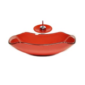 Cuba vidro abaulada 51cm vermelho ferrari válvula torneira