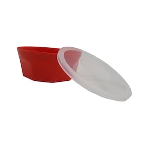 1 pote oitavado com tampa marmita sobremesa 700 ml vermelho