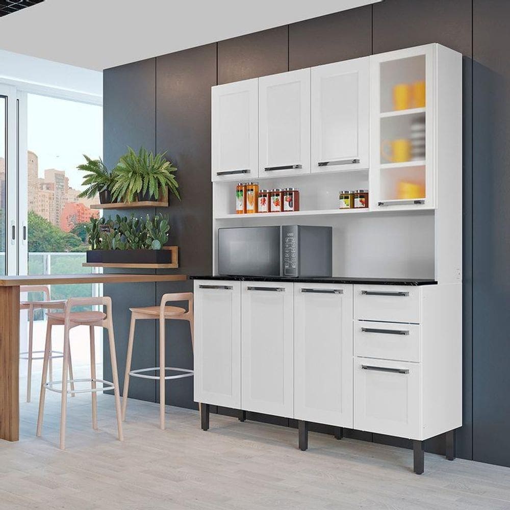 Kit de Cozinha Compacta Branco em Aço 8 Pt 2 Gt Florença