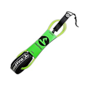 Leash funboard verde fluor duplo girador 6,5mm/8pés soulfins
