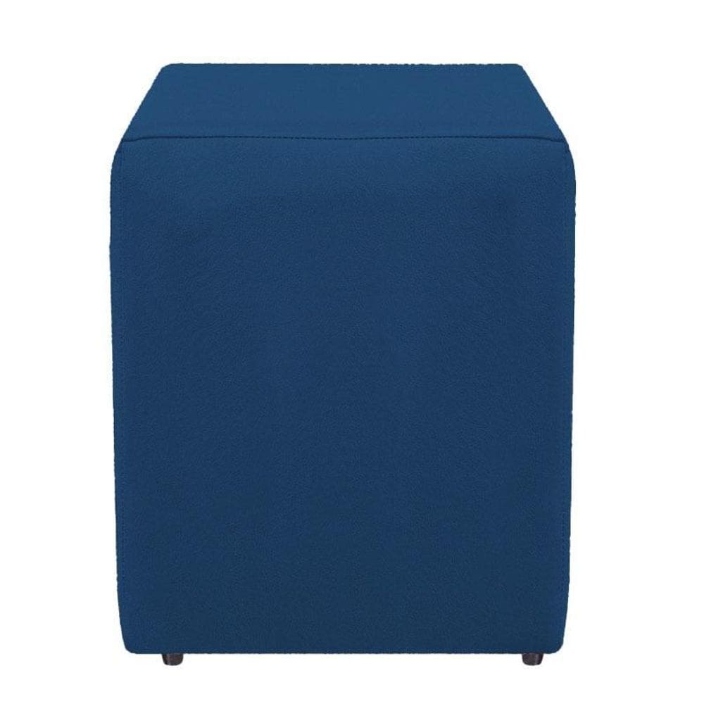 Puf para sala quadrado, dado suede azul marinho 45 cm altura