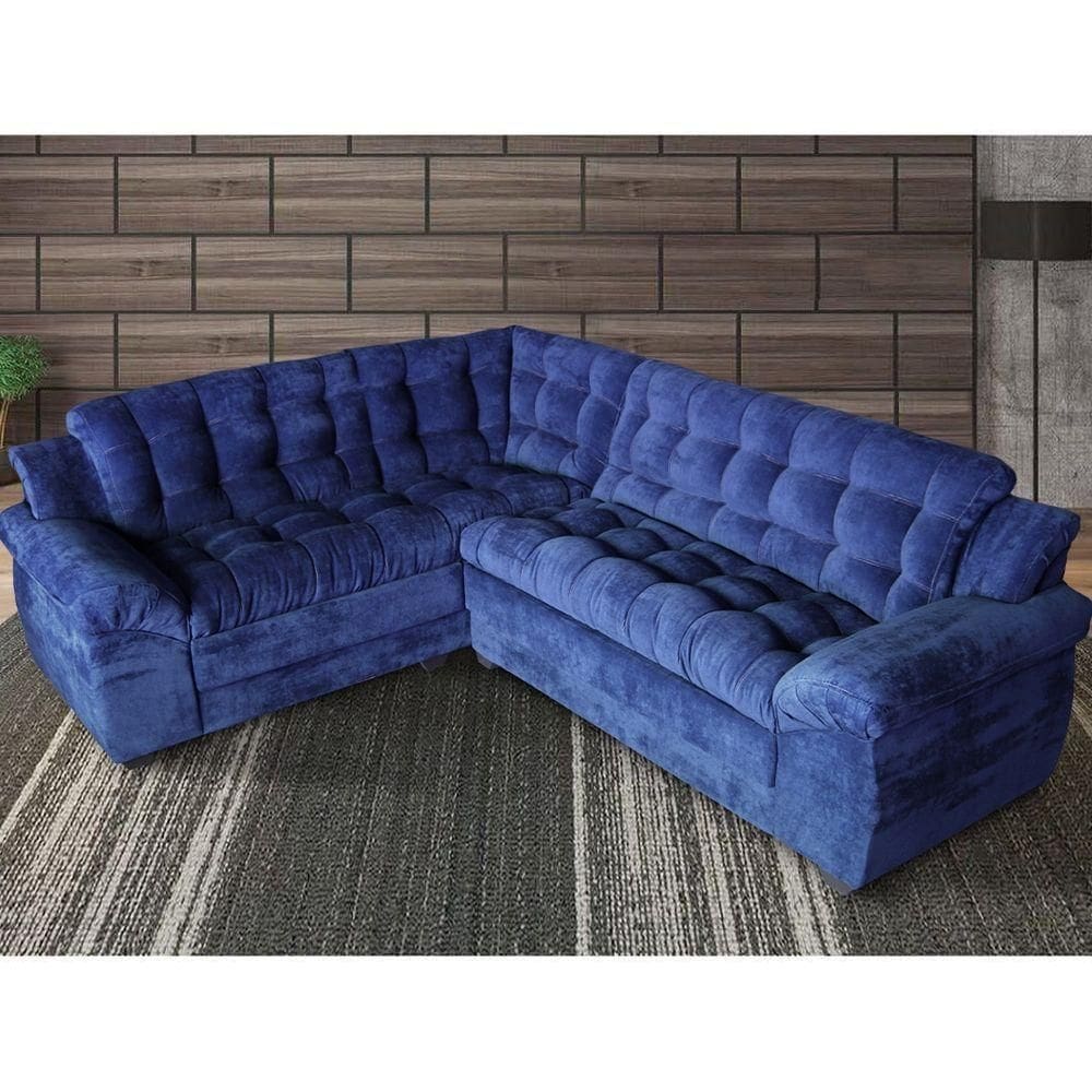 Sofá Madrid Premium Suede 200/245cm Azul ? Ws Estofados