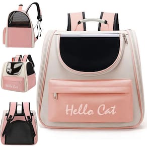 Mochila Bolsa Transporte Gato Cachorro Animais Estimaçao Pequeno Medio Porte Vista Panoramica Bolsos Ventilados