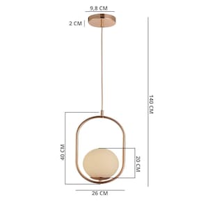 Lustre pendente bravalumi pérola mond globo e27 bivolt