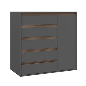 Cômoda 5 Gavetas 1 Porta Titânio